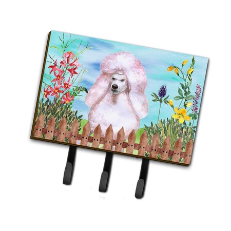 Micasa White Standard Poodle Spring Leash or Key Holder MI718714